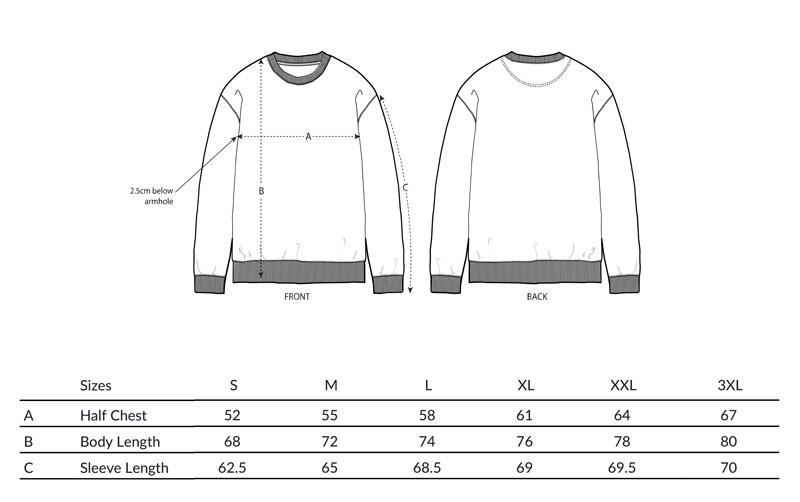 product size guide